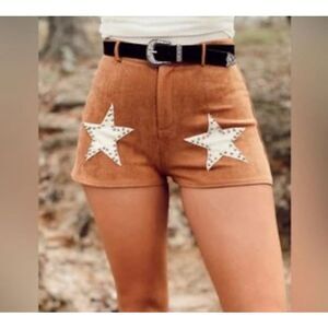 Saints & Hearts Suede Stud Star Large NWOT shorts
